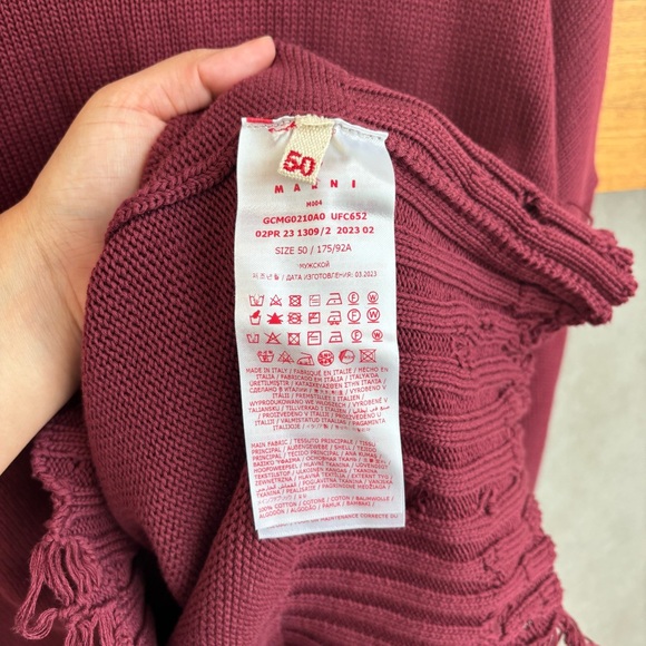 NWOT Marni Men’s Distressed Sweater, Size IT 50/ US L - Picture 11 of 16